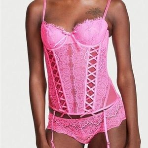 Victoria’s Secret lace up corset pink